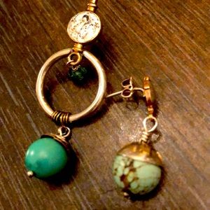 Beth Orduna drop sterling Turquoise earrings